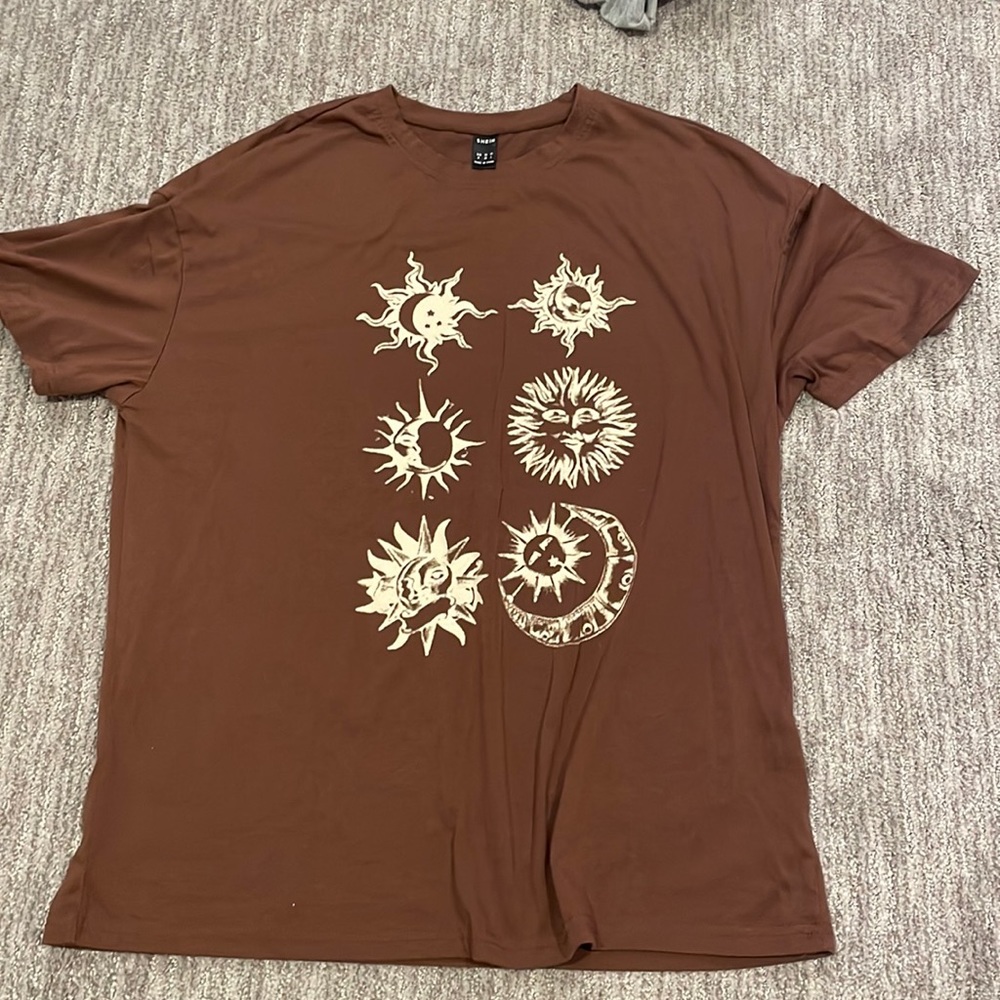 brown shein short sleeve